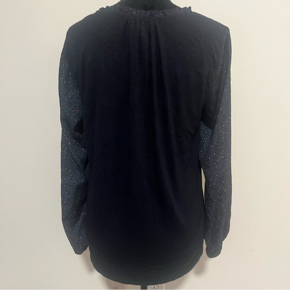 DOLAN by Anthropologie Women’s Nave/Black‎ Leopard Print Blouse Sz M - Picture 5 of 10